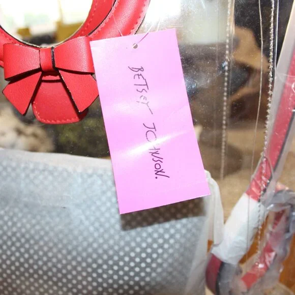 NWT Betsey Johnon Clear tote purse with polka dot pouch Retro /Pinup CUTE! Fun! - Picture 4 of 10